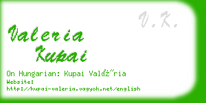 valeria kupai business card